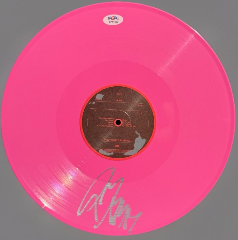 Post Malone Signed Autographed Hollywood’s Bleeding Vinyl LP Album Psa/Dna Auto