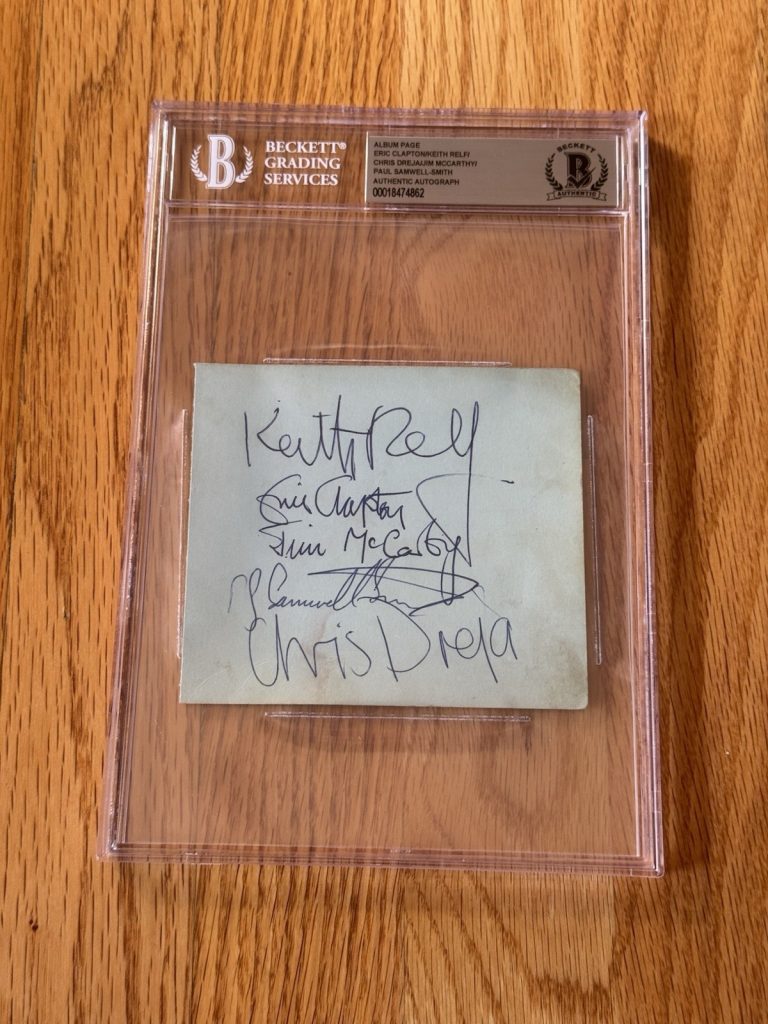 Rare Fully Signed Yardbirds Cut Eric Clapton Dreja McCarty Smith Relf Beckett