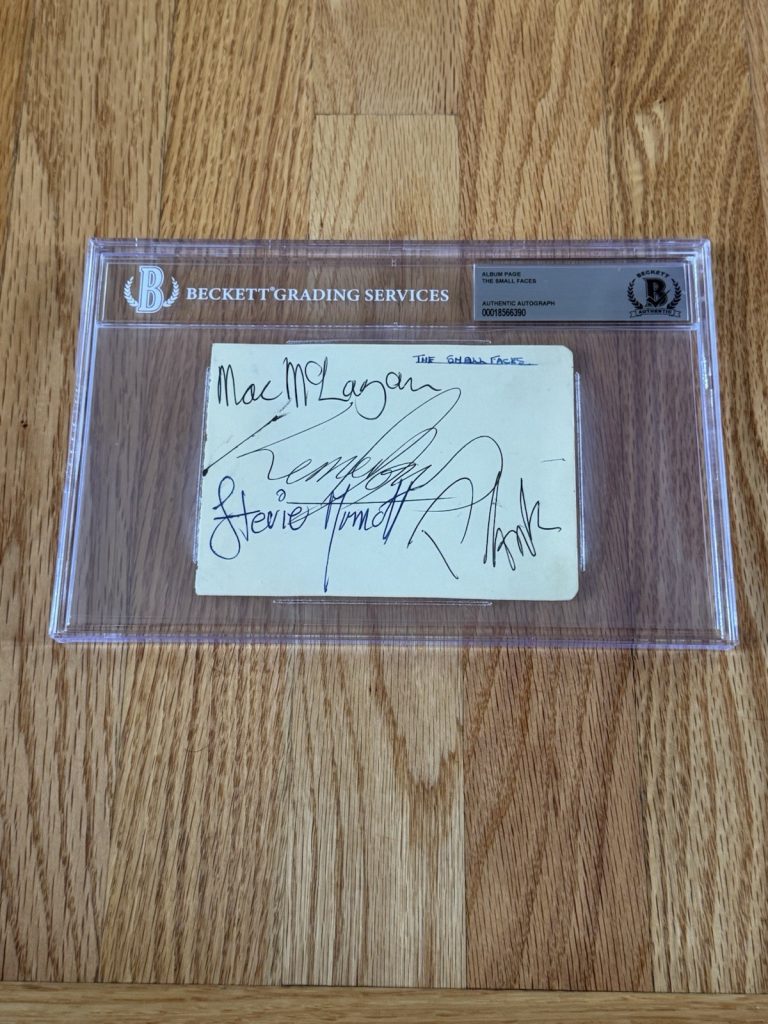 Very Nice Steve Marriott + Small Faces Signed Album Page Beckett Slabbed