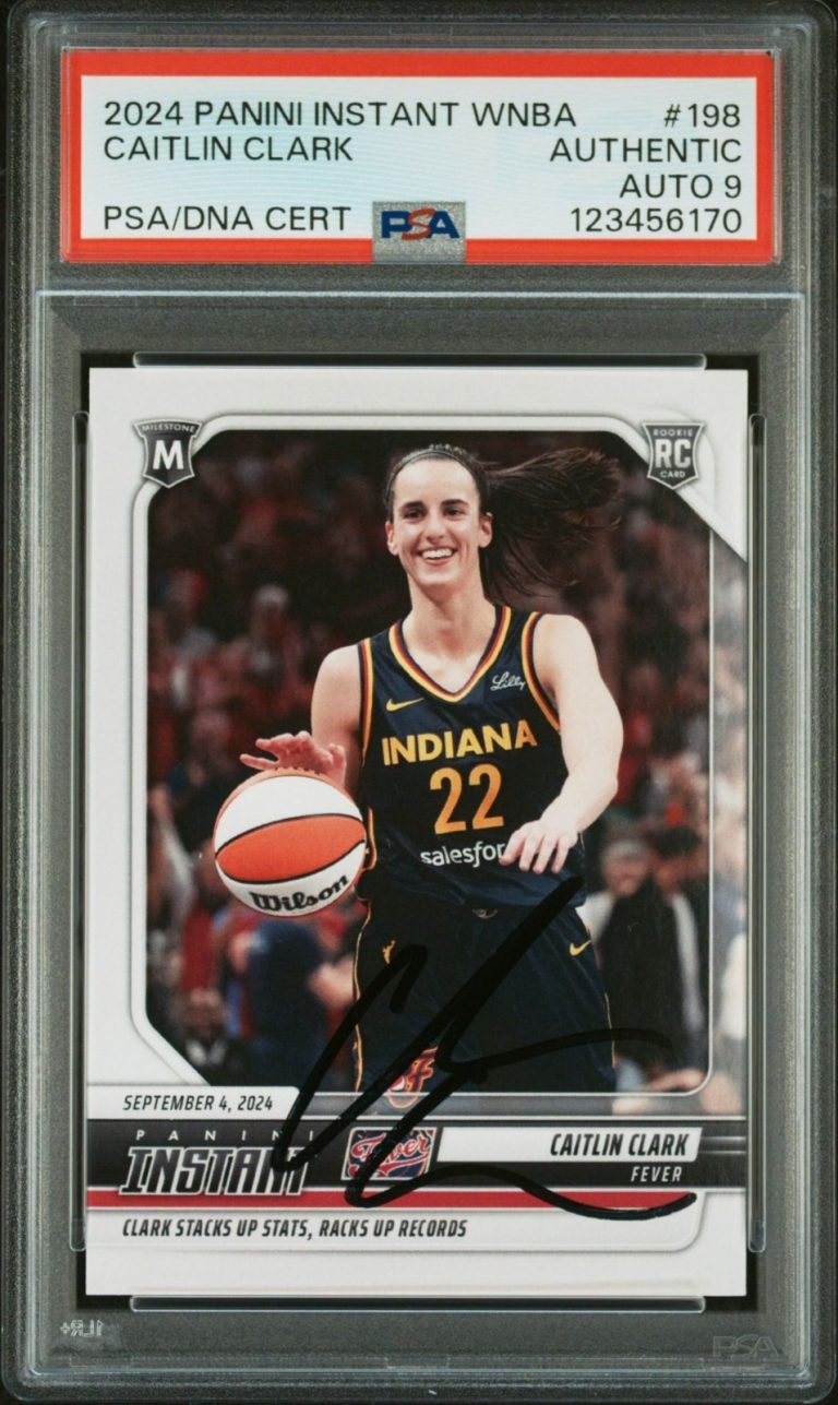 Caitlin Clark Signed 2024 Panini Instant #198 Rookie Basketball Card Auto PSA