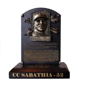 CC SABATHIA HALL OF FAME INDUCTION PLAQUE NEW YORK YANKEES HOF SGA 9/7/25