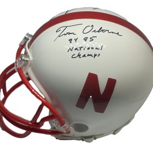 TOM OSBORNE TOMMIE FRAZIER DUAL SIGNED MINI HELMET PSA HUSKERS 94 95 CHAMPS