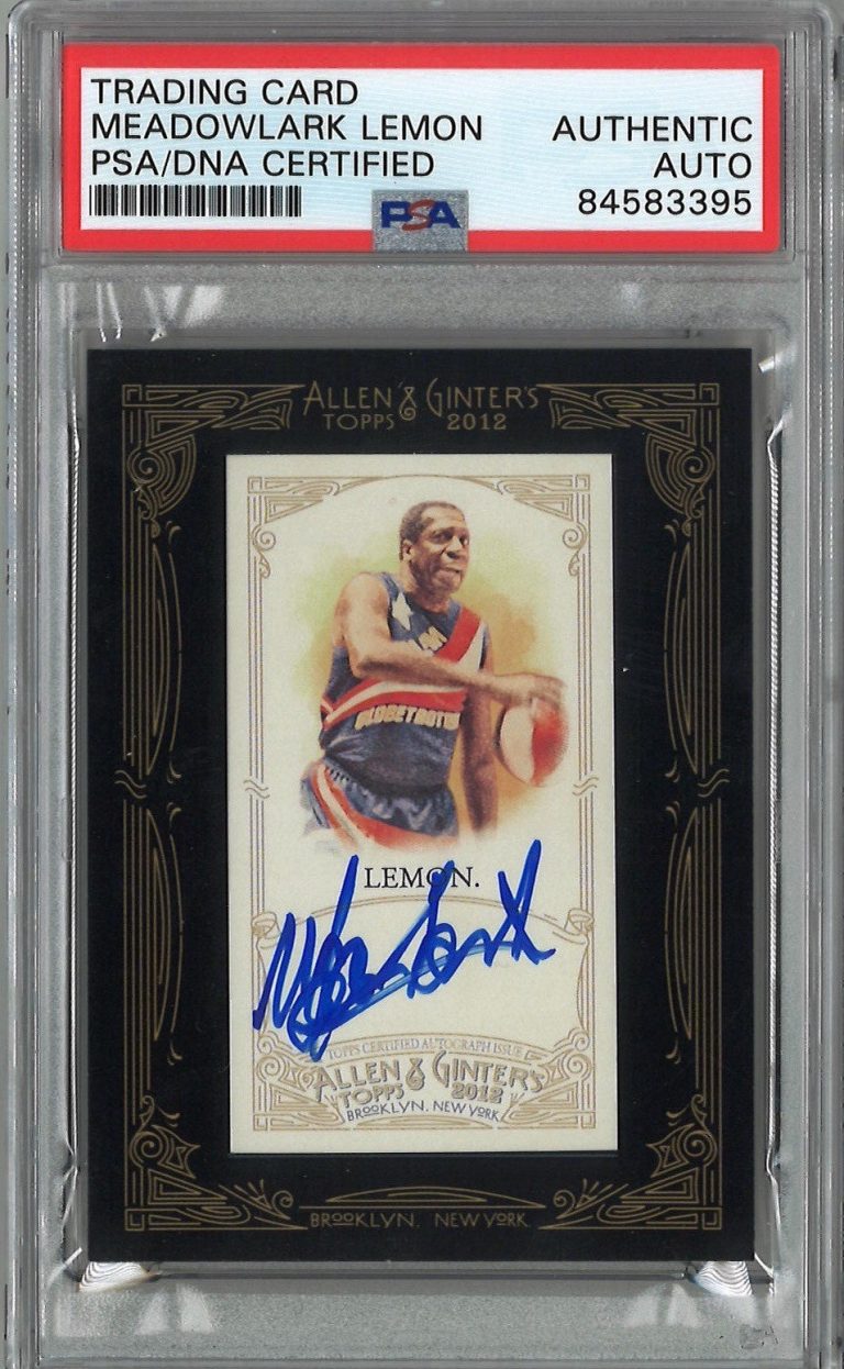 MEADOWLARK LEMON 2012 TOPPS ALLEN & GINTER MINI FRAMED AUTO #AGA-MLE PSA 3395