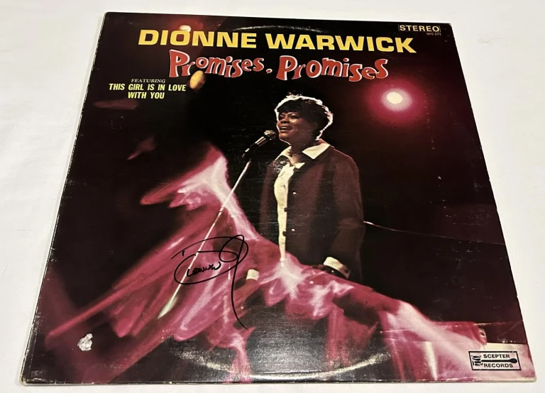 DIONNE WARWICK SIGNED PROMISES, PROMISES VINYL RECORD JSA