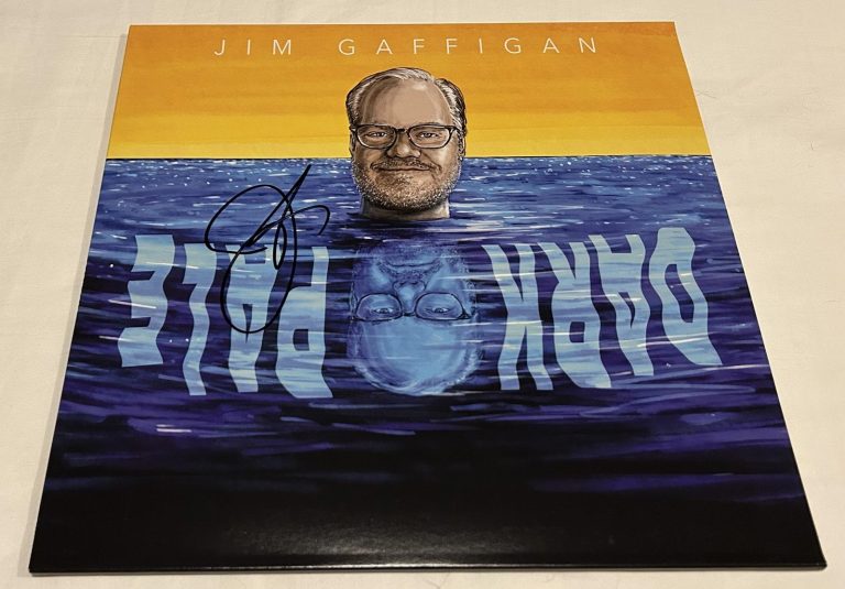 JIM GAFFIGAN SIGNED DARK PALE VINYL RECORD JSA