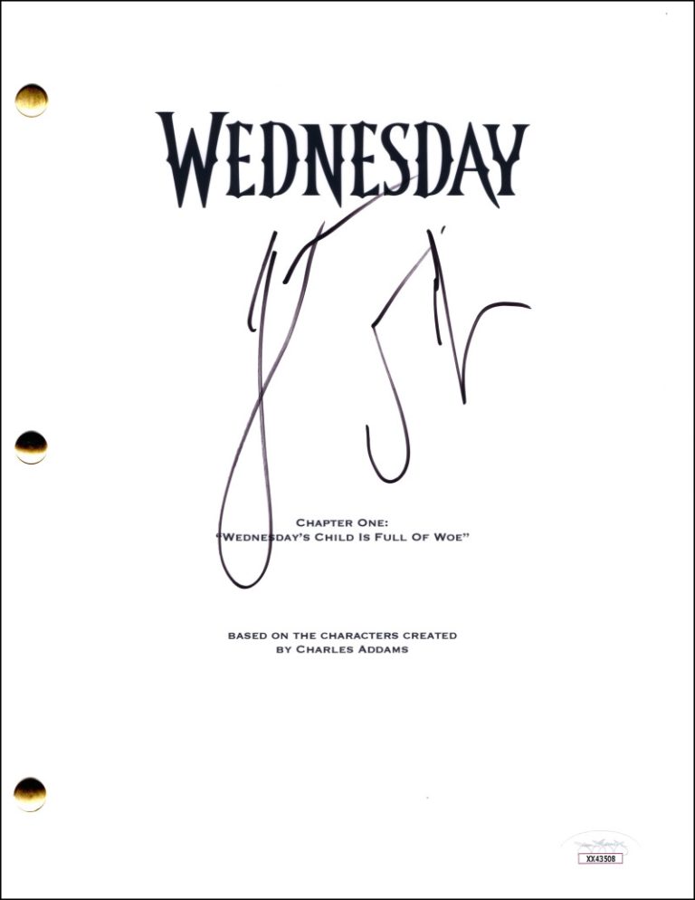 Jenna Ortega Signed Autograph Wednesday Addams Pilot Script Screenplay ...