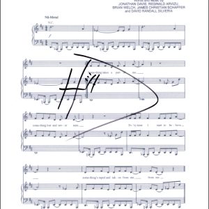 Brian Welch Korn Head Signed Autograph Freak on a Leash Sheet Music
