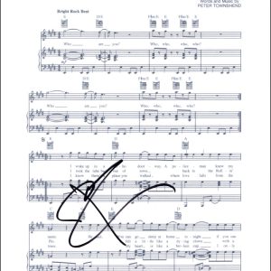 Pete Townshend The Who Signed Autograph Who Are You Sheet Music Page w/ JSA COA