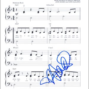 Ashlee Simpson Signed Autograph Pieces of Me Sheet Music - Autobiography Singer