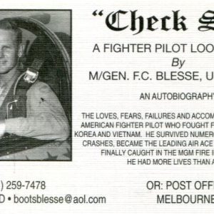 General Frederick Boots Blesse Korea Fighter War Ace Signed Autograph Biz Card