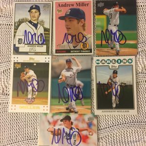 7 Andrew Miller Signed Baseball Trading Card Lot Tigers Marlins Yankees Indians