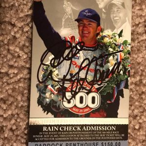 2005 Indy 500 David Letterman Signed Ticket Stub Pictured On Ticket W Buddy Rice