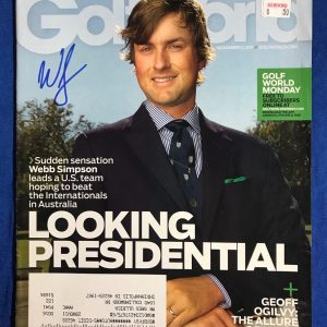 Webb Simpson Autographed Magazine Signed PGA Golf Autographed Pricing Sticker