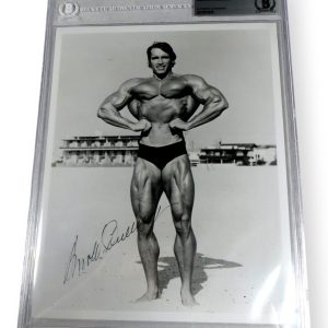 Arnold Schwarzenegger Signed Autographed 8X10 Photo Vintage Beach Pose BAS 9025