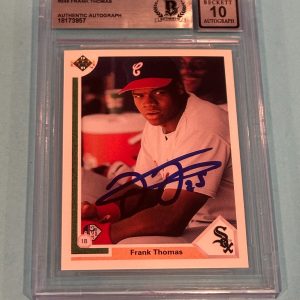 FRANK THOMAS Signed 1991 UPPER DECK Card #246 Beckett BAS AUTO 10