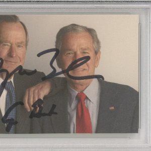 DUAL SIGNED by TWO President George W & HW Bush Picture PSA DNA COA Autograph