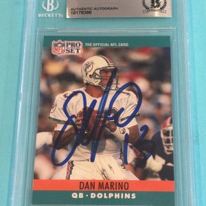 DAN MARINO Signed 1990 PRO SET Card #181 Beckett BAS