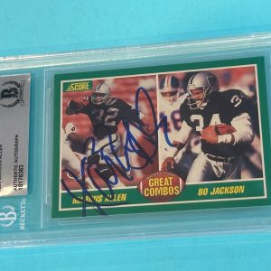 MARCUS ALLEN Signed 1989 SCORE Card #284 Beckett BAS