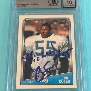 MIKE COFER Signed 1988 TOPPS Card #381 Beckett BAS AUTO 10