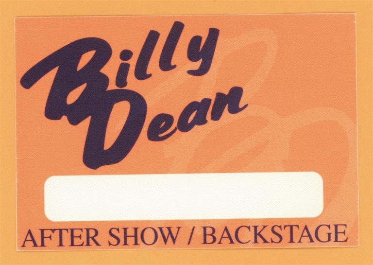 Billy Dean Concert Tour AFTER SHOW Backstage Pass | Autographia