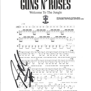 Steven Adler of Guns N' Roses REAL SIGNED Welcome To The Jungle Sheet Music COA
