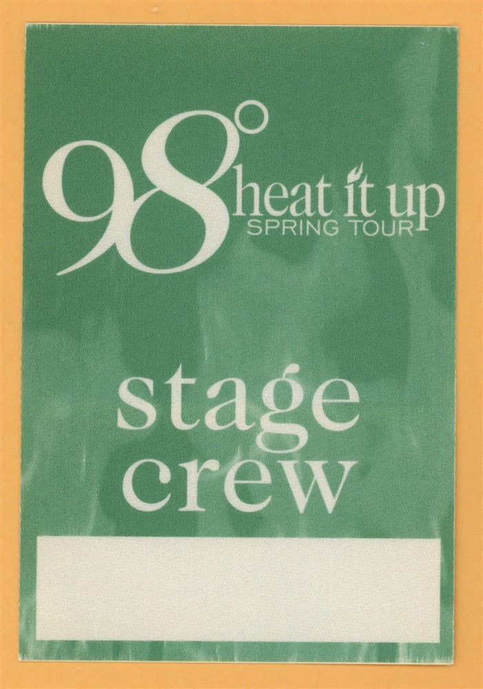98 Degrees 1998 Heat It Up Tour Crew Backstage Pass Autographia