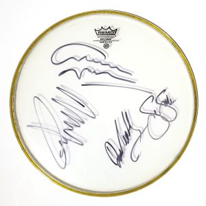 Crosby, Stills, Nash & Young REAL hand SIGNED 12" Drumhead JSA LOA Autographed