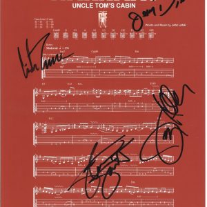 Warrant REAL hand SIGNED Uncle Tom's Cabin Sheet Music COA Autographed by 4