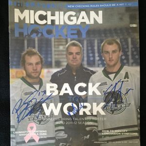 Stefan NOESEN Beau SCHMITZ Mike VELLUCCI Signed Michigan Hockey Magazine Whalers