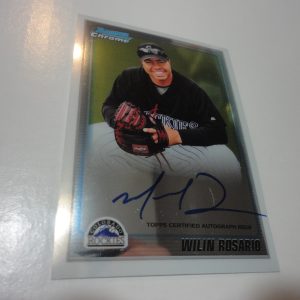 WILIN ROSARIO COLORADO ROCKIES 2010 BOWMAN CHROME DP RC AUTOGRAPHED SIGNED CARD