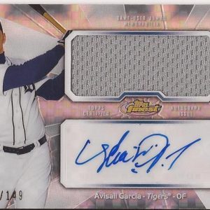 AVISALL GARCIA TIGERS 2013 TOPPS FINEST XFRACTOR JERSEY AUTOGRAPHED CARD 7/149