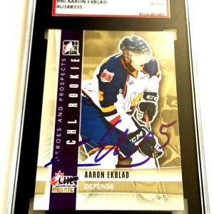 AARON EKBLAD SIGNED 2011-12 HEROES AND PROSPECTS CARD #90 SGC AUTHENTICATED