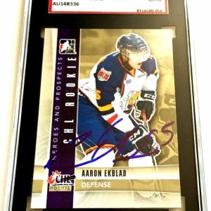 AARON EKBLAD SIGNED 2011-12 HEROES AND PROSPECTS CARD #90 SGC AUTHENTICATED