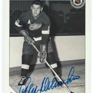 Alex Delvecchio Signed 1991/92 Ultimate Original Six Card #68
