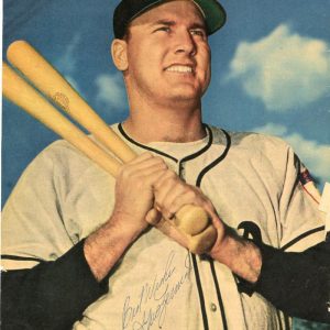 GUS ZERNIAL PHILADELPHIA ATHLETICS SIGNED SPORT MAGAZINE PAGE RIPPED ON SIDE