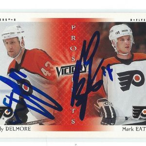 Andy Delmore & Mark Eaton Signed 2000/01 Upper Deck Victory Rookie Card #277