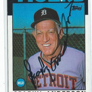 Sparky Anderson Signed 1986 Topps Card #411