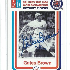 Gates Brown Signed 1988 Domino's Pizza 1968 World Series Detroit Tigers Card