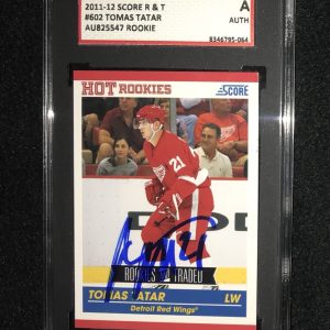 TOMAS TATAR SIGNED 2010/11 SCORE ROOKIE CARD #602 SGC VEGAS GOLDEN KNIGHTS