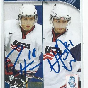 Ryan Hartman Vincent Trocheck Signed Plymouth Whalers Team Issued Card