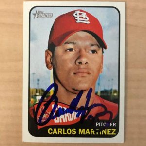 CARLOS MARTINEZ ST LOUIS CARDINALS SIGNED AUTOGRAPHED 2014 TOPPS CARD #174 W/COA