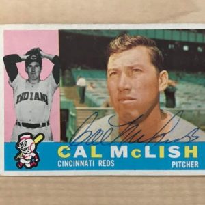 CAL MCLISH CINCINNATI REDS SIGNED VINTAGE DECEASED 1960 TOPPS CARD #110 W/COA