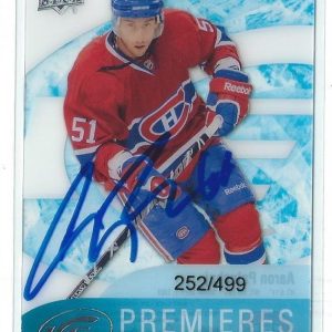 Aaron Palushaj Signed 2011/12 Upper Deck Ice Premiers Rookie Card #78