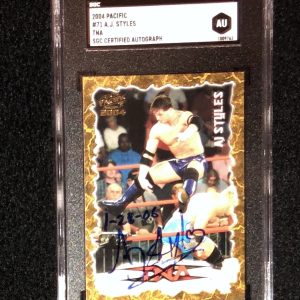 AJ Styles Signed 2004 Pacific TNA Rookie Card WWE SGC Certified AU1009762