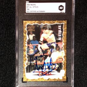 AJ Styles Signed 2004 Pacific TNA Rookie Card WWE SGC Certified AU1009763