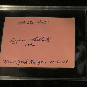 BRYAN HEXTALL SIGNED NEW YORK RANGERS CUT AUTO BECKETT AUTHENTICATED