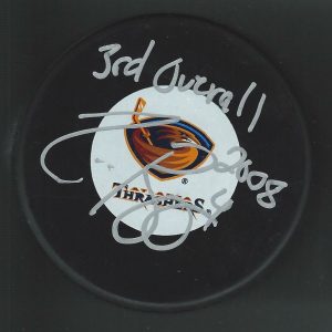 Zach Bogosian Signed & Inscribed "3rd Overall 2008" Atlanta Thrashers Puck