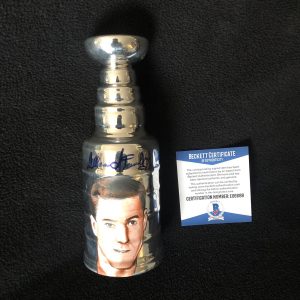 Allan Stanley Signed Painted Mini 8" Stanley Cup Toronto Maple Leafs Beckett COA