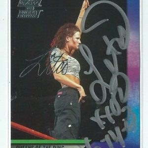 Lita Signed 2002 Fleer Queens Of The Ring Card #68 WWF WWE RAW Smack Down