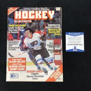 Reggie Leach Signed Philadelphia Flyers Hockey Illustrated Magazine Beckett COA